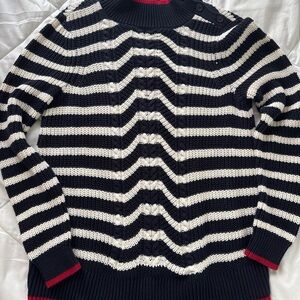 LOFT Black and White Striped Women's Sweater